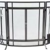 Pleasant Hearth Curved 3-Panel Screen with Tools in Vintage Iron