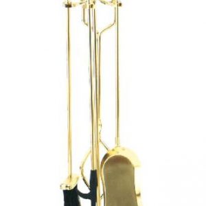 Polished Brass 5 Piece Fireset - 30.5 inch