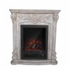 PolyStone Roma Electric Fireplace Heater Mantel with Remote 4