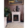 PolyStone Roma Electric Fireplace Heater Mantel with Remote