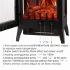 Portable Indoor Home Compact Electric Wood Stove Fireplace Heater, with Thermostat for office and Home 1500W 16.2 W x 10.6 D x 22.8 H, Black 18