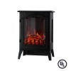 Portable Indoor Home Compact Electric Wood Stove Fireplace Heater, with Thermostat for office and Home 1500W 16.2 W x 10.6 D x 22.8 H, Black 11
