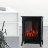 Portable Indoor Home Compact Electric Wood Stove Fireplace Heater, with Thermostat for office and Home 1500W 16.2 W x 10.6 D x 22.8 H, Black 14