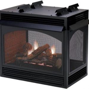 Premium VF MV See Thru 36" Fireplace with 24" Rock Creek log set