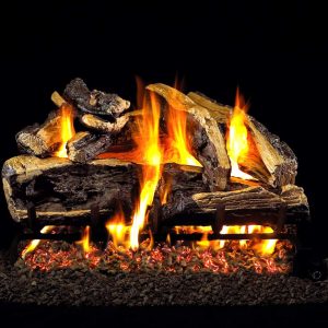 R. H. Peterson CHRRSO-24 R.H. Peterson Standard 24"" Charred Rugged Split Oak. Logs Only (does not include burner). For use in wood burning fireplaces with a compatible vented gas log burner only.