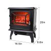 ROVSUN 1400W Free Standing Electric Fireplace Heater Fire Stove Flame Wood Log Portable 5