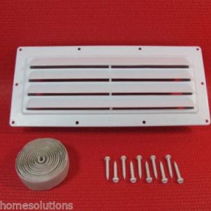 RV Parts Ventline Exterior Sidewall Vent Range Hood Stove White w/Install Kit
