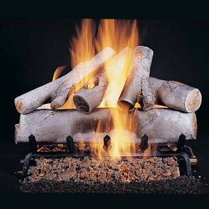 Rasmussen Birch Log Set w/ 18" (CS) Burner and No Pilot Kit