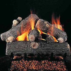 Rasmussen Prestige Oak Log Set w/ 18" (CS) Burner and No Pilot Kit