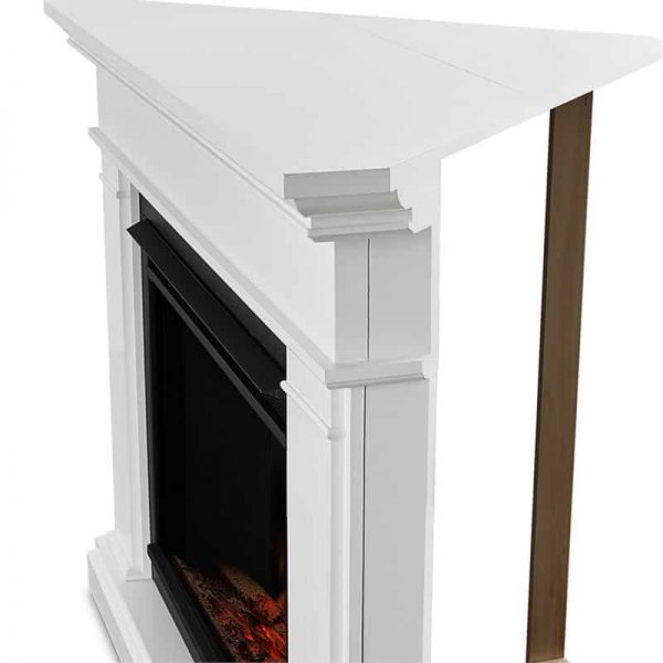 Real Flame Kennedy Grand Corner Electric Fireplace, White 4