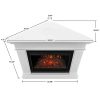 Real Flame Kennedy Grand Corner Electric Fireplace, White 10