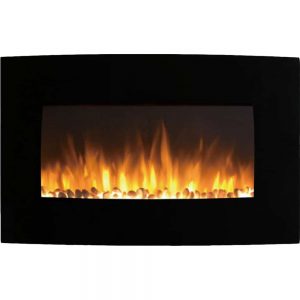 Regal Flame Broadway 35 Inch Ventless Heater Electric Wall Mounted Fireplace - Log