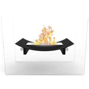 Regal Flame EF6007BK Bow Ventless Free Standing Ethanol Fireplace in Black