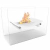 Regal Flame EF6007W Bow Ventless Free Standing Ethanol Fireplace in White