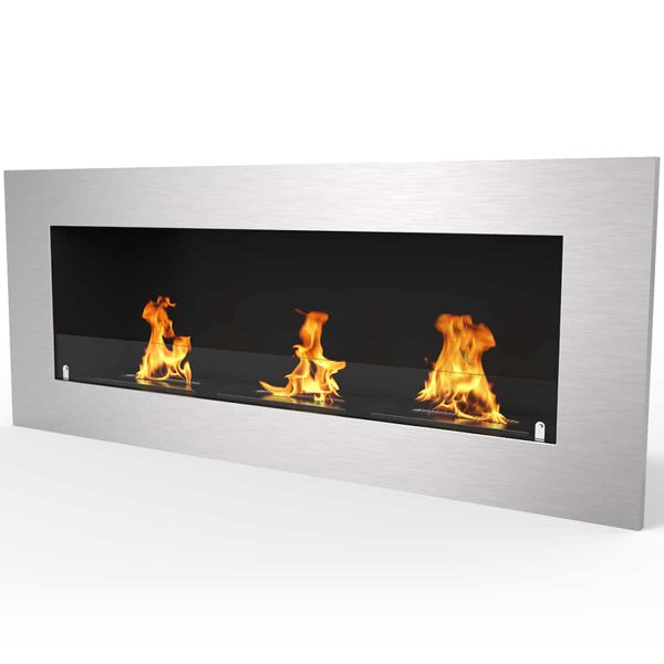 Regal Flame ER8010 Warren 50 in. Pro Ventless Built-In Recessed Bio Ethanol Wall Mounted Fireplace 1