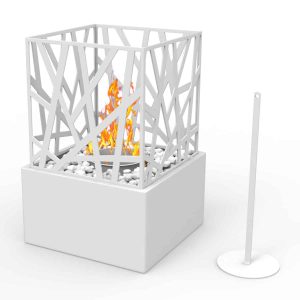 Regal Flame ET7002WHT Bruno Ventless Tabletop Bio Ethanol Fireplace in White