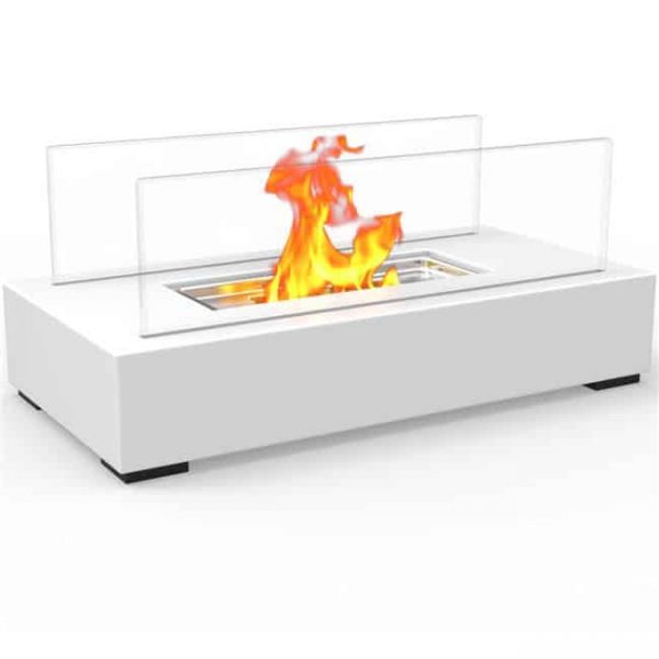 Regal Flame ET7005WHT Utopia Ventless Tabletop Portable Bio Ethanol Fireplace in White