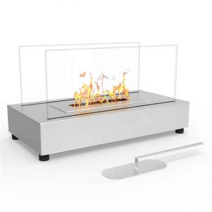Regal Flame ET7010SS Avon Tabletop Portable Bio Ethanol Fireplace in Stainless Steel