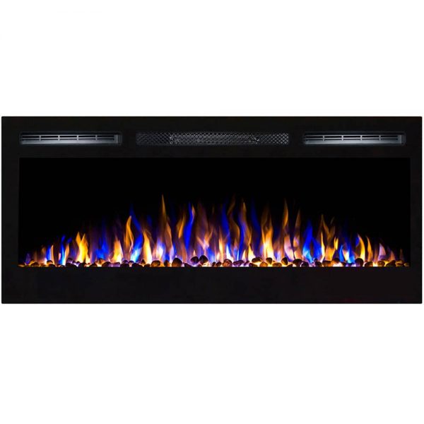 Regal Flame LW2035WS Lexington 35 in. Built-in Ventless Heater Recessed Wall Mounted Electric Fireplace - Pebble 1
