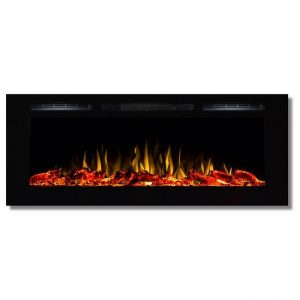 Regal Flame LW2050WL-GL Fusion 50 in. Log Built-in Ventless Recessed Wall Mounted Electric Fireplace
