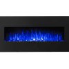 Regal Flame LW5050PF-MF 50 in. Rigel Pebble Ventless Heater Electric Wall Mounted Fireplace, Black 7
