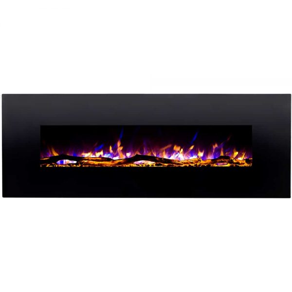 Regal Flame LW5072LE Erie 72in Black Electric Wall Mounted Fireplace - Log