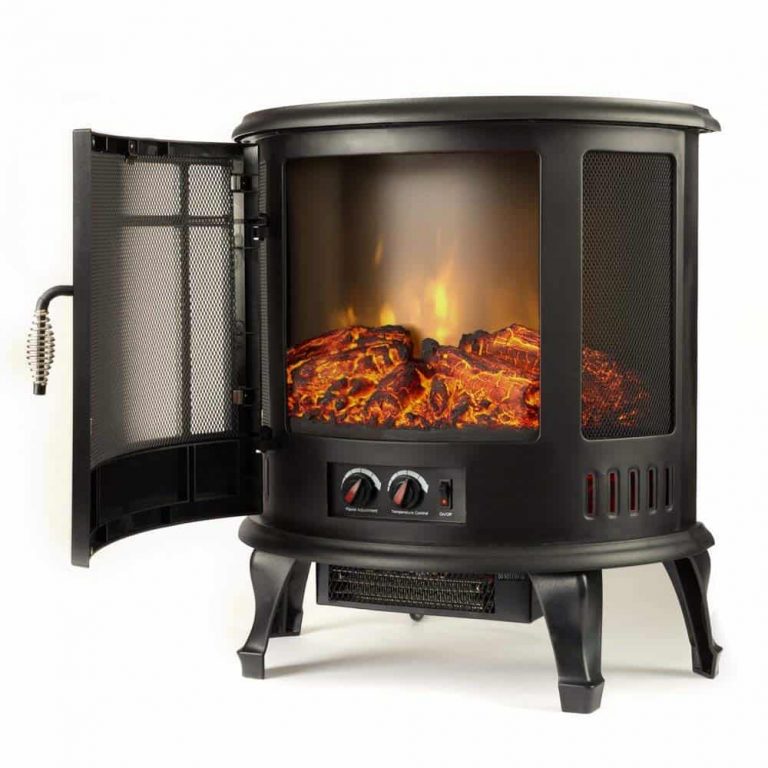 Regal Free Standing Electric Fireplace Stove by eFlame USA Black