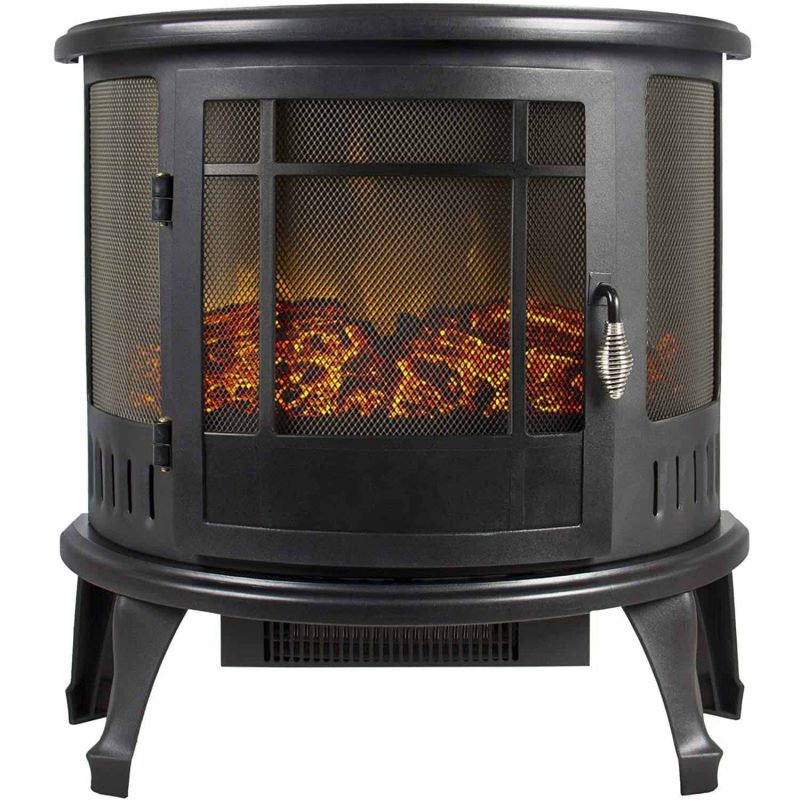 Regal Free Standing Electric Fireplace Stove by e-Flame USA - Black