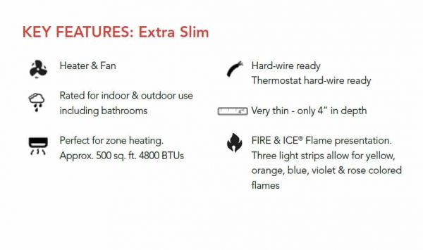 Remii Extra Slim Indoor Electric Fireplace with Black Steel Surround , Built-In, 45" 1