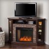 Renstone Corner Convertible Smart Fireplace w/ Storage – Espresso 12