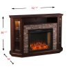 Renstone Corner Convertible Smart Fireplace w/ Storage – Espresso 13