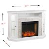Renstone Corner Convertible Smart Fireplace w/ Storage – White 12