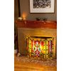 River of Goods Fleur de Lis Stained Glass Fireplace Screen 2