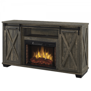 Rivington 58-in Infrared Media Electric Fireplace in Barnboard Gray
