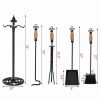 Robust 5pc Iron Fire Place Tool set Fireplace Tools Set Stand Hearth Accessories 4