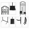 Robust 5pc Steel Fire Place Tool set 4 Fireplace Tools Stand Hearth Accessories 7