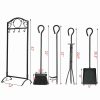 Robust 5pc Steel Fire Place Tool set 4 Fireplace Tools Stand Hearth Accessories 8