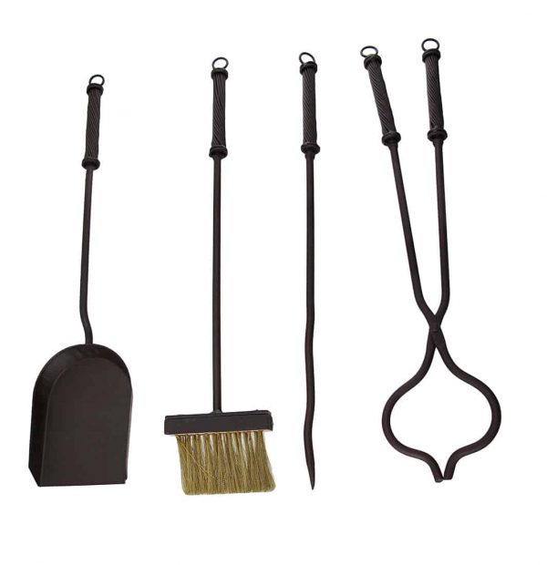 Rustic Western Star Wrought Iron Fireplace Tool Set 2
