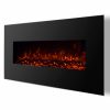 Ryan Rove Valencia 50" Black Ventless Heater Electric Wall Mounted Fireplace Log