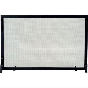 S129-2 Black Wrought Iron Panel Screen - 25 inch
