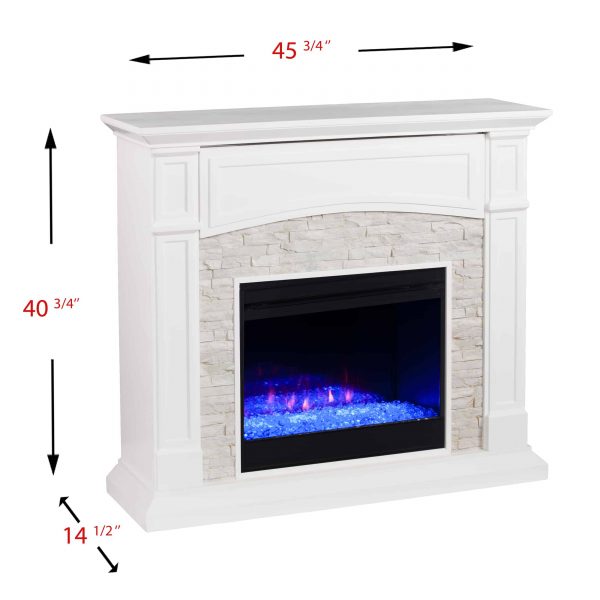 Sanstone Color Changing Media Fireplace ? White 1