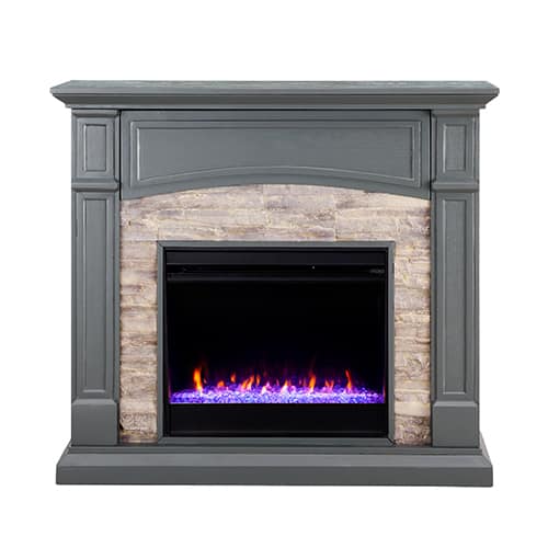Sanstone Color Changing Media Fireplace – Gray 11