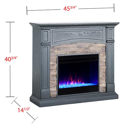 Sanstone Color Changing Media Fireplace – Gray 12