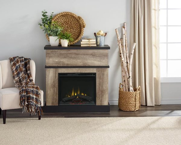 Sarah Electric Fireplace Mantel by Cᶟ, Distressed Oak 5