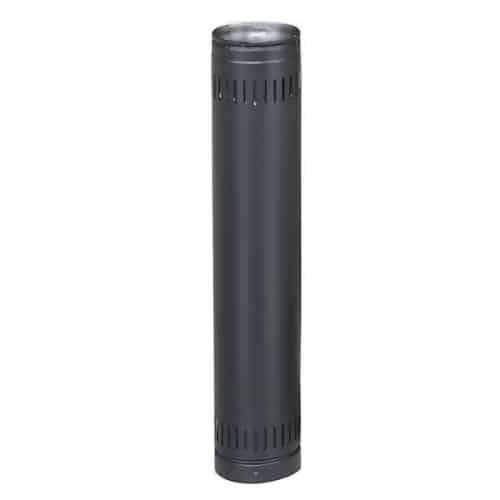 Security 6" Double-Wall Black Stove Pipe 12" Length