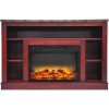 Seville 47" Electric Fireplace Mantel Heater with Enhanced Log and Grate Display 11