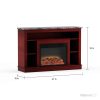 Seville 47" Electric Fireplace Mantel Heater with Enhanced Log and Grate Display 18