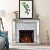 Shroplynn Mirrored Faux Marble Electric Fireplace by Chateau Lyon