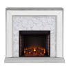 Shroplynn Mirrored Faux Marble Electric Fireplace by Chateau Lyon 17