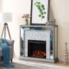 Shroplynn Mirrored Faux Marble Electric Fireplace by Chateau Lyon 20